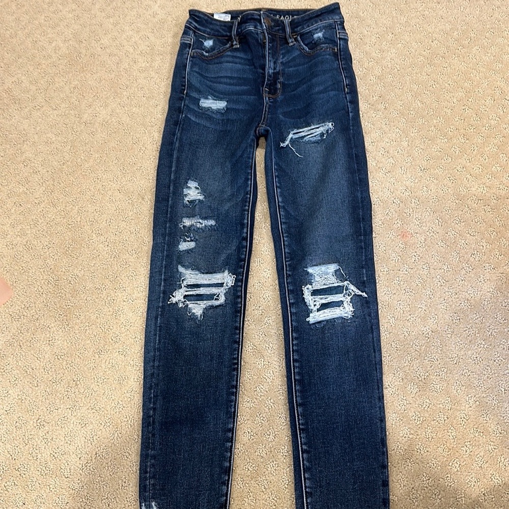 American eagle high wasted jegging! size 0! worn once!